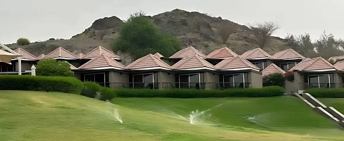 Traditional homes surrounded by nature on a Hatta Dubai mountain tour