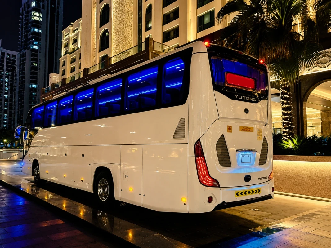 luxury-yutong-bus-rental-night-view