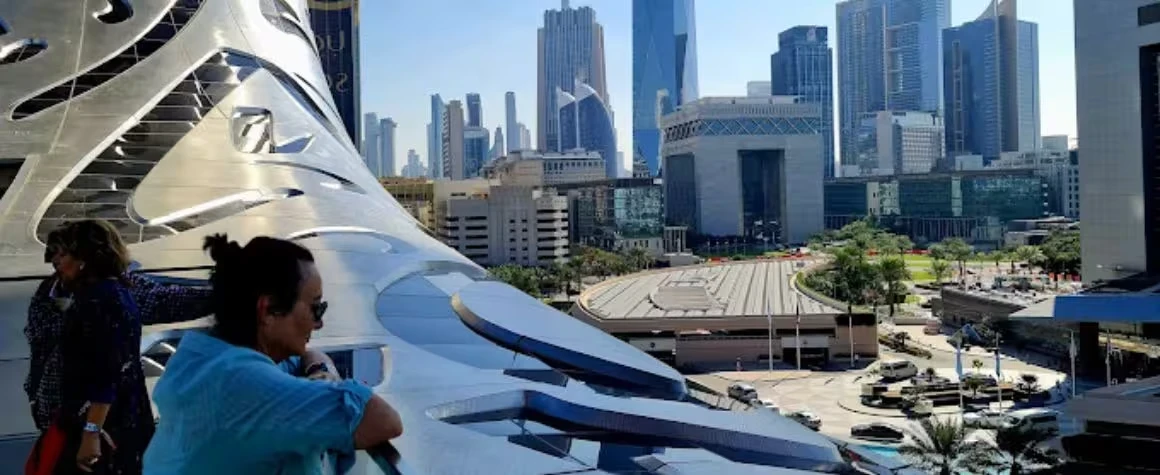 Man admiring the Museum of the Future’s exterior from Sheikh Zayed Road