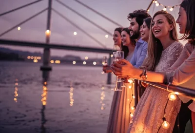 Guests enjoying an evening cruise on Dubai Creek